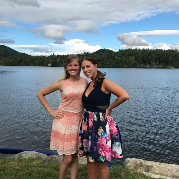 Xscape Navy and Floral Dress Size 8 - Picture 3 of 8